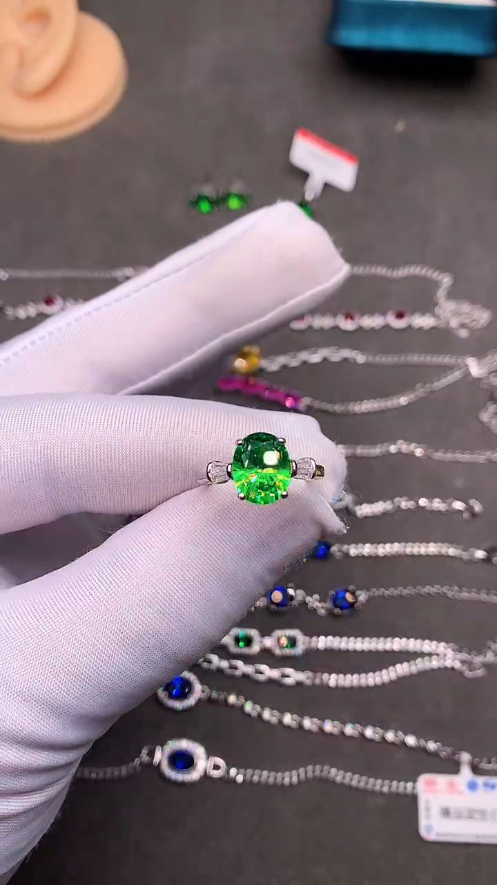 【闪购商品】石榴石（沙弗莱）戒指银S925镶嵌.....