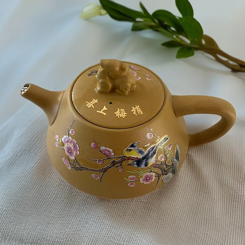 【闪购商品】V黄段泥喜上眉梢（遇热变色）石瓢壶