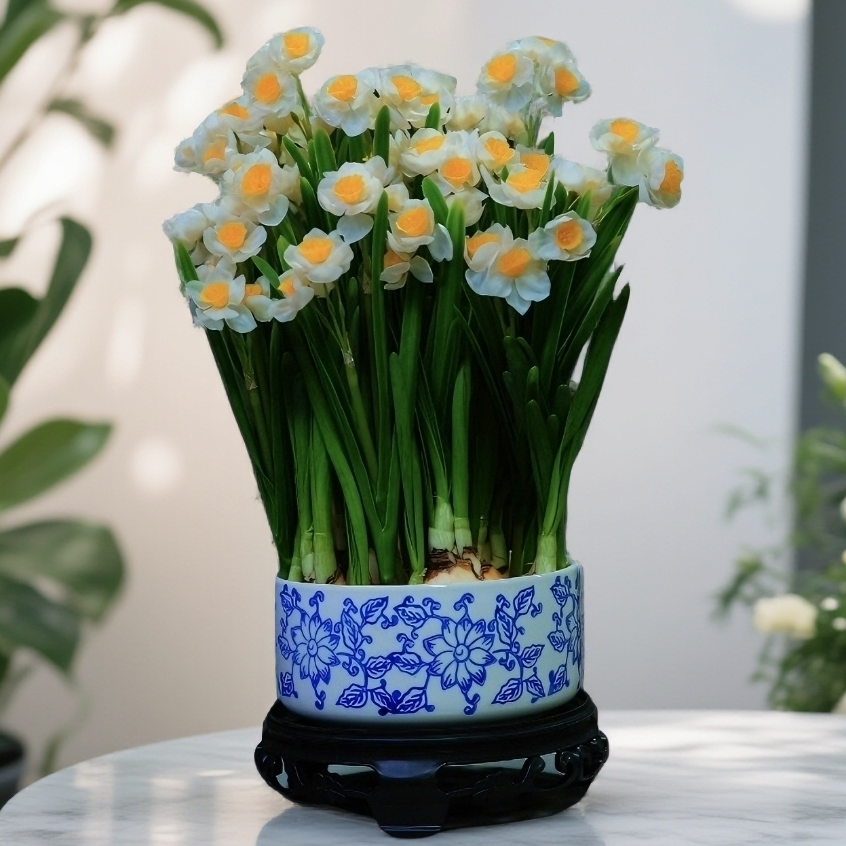 水仙花 正宗漳州水仙  带青花瓷陶瓷盆