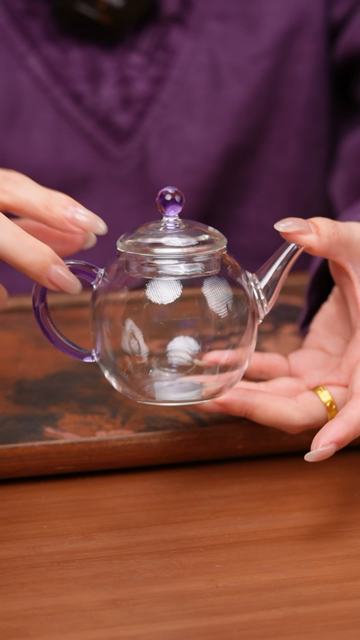 【闪购商品】玻璃茶壶/莫离/紫色/喜庆