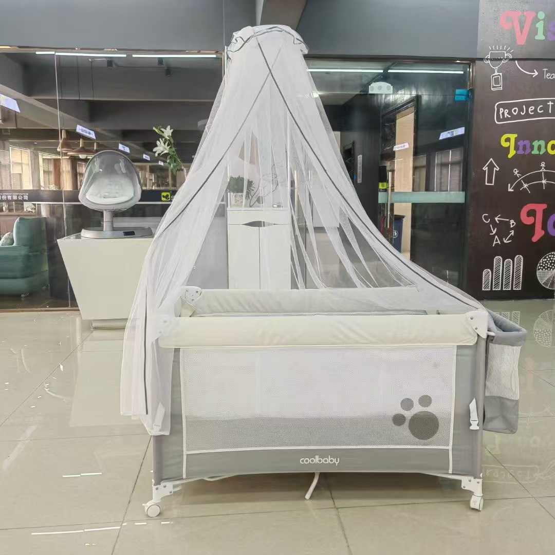 coolbaby婴儿床可折叠拼接大床新生儿宝宝床多功能可移动摇篮床
