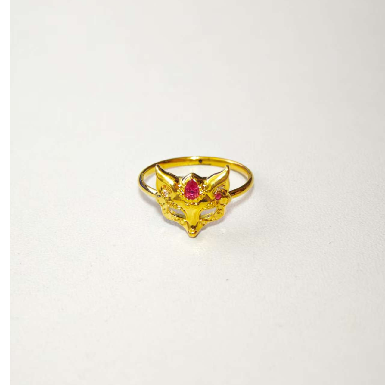 【媛媛】18K金九尾狐狸面具戒指配件