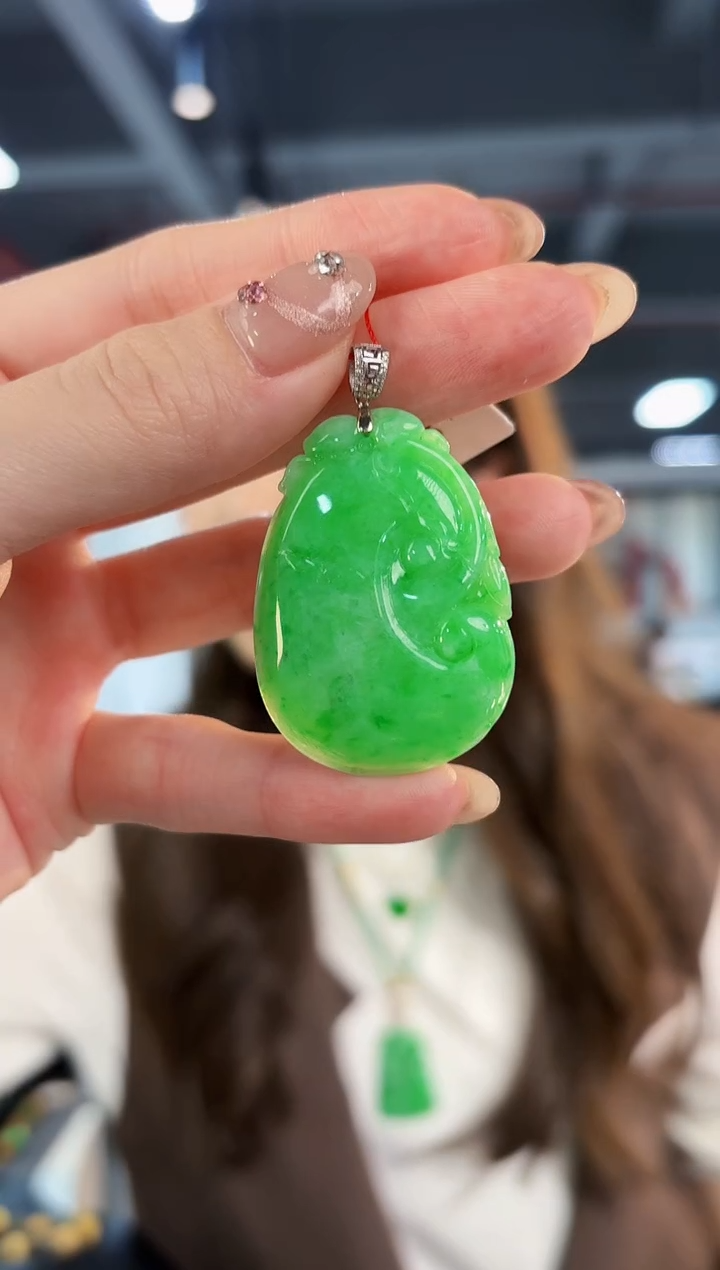 【闪购商品】翡翠颈饰18K金镶嵌缅料A货/支持复检/一件