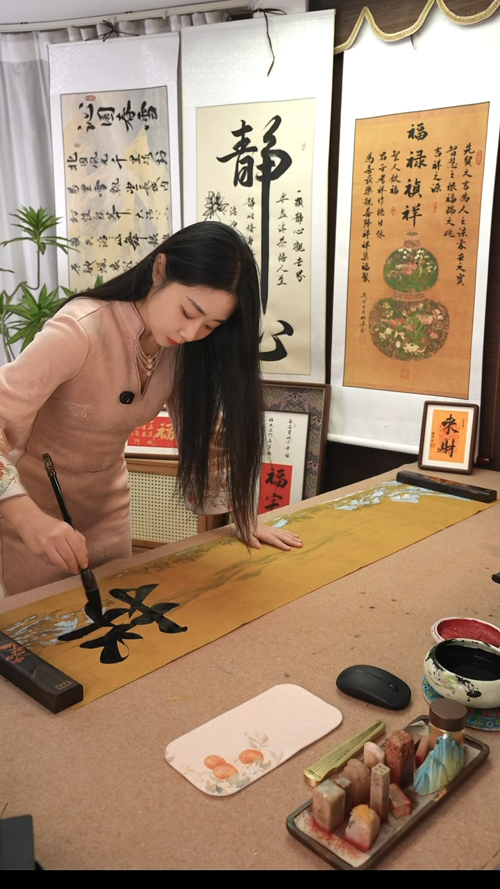 书法漫*者蒋介石座右铭176*40厘米卷轴书写