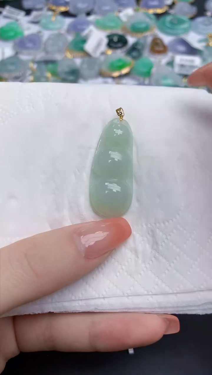 【闪购商品】翡翠颈饰18K金镶嵌天然缅甸翡翠A货