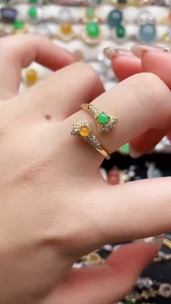 银S925镶嵌戒指翡翠14