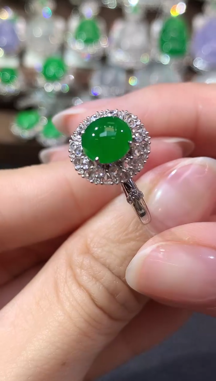 18K金镶嵌戒指翡翠C20