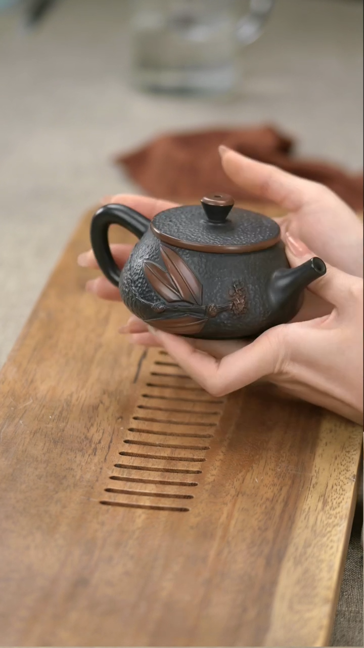 陶建水紫陶石瓢西施汉瓦壶