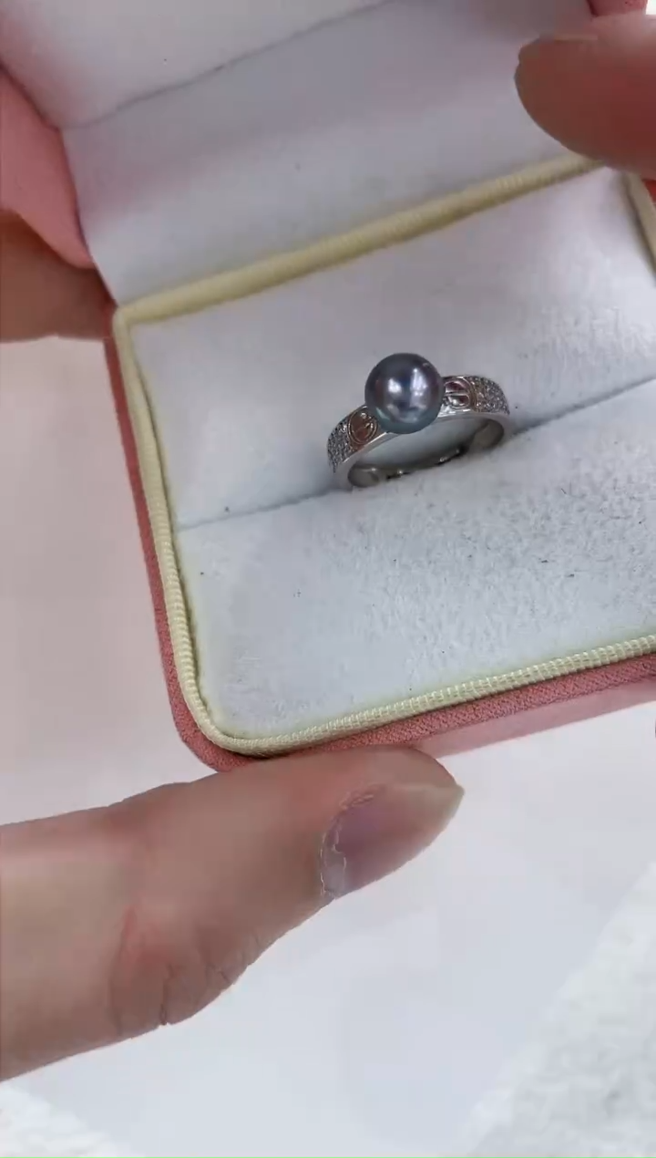 【闪购商品】海水珍珠戒指银S925镶嵌海水珍珠戒指