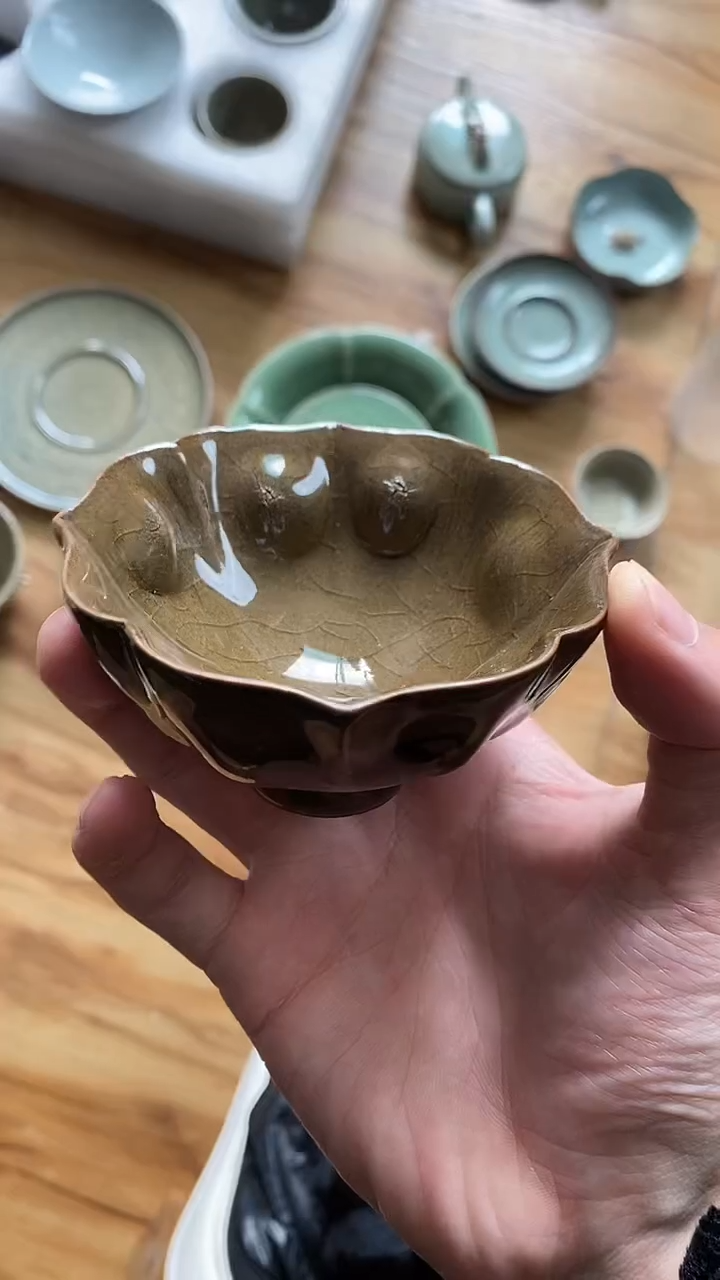  【山隐青瓷】龙窑柴烧杯子    瑕 