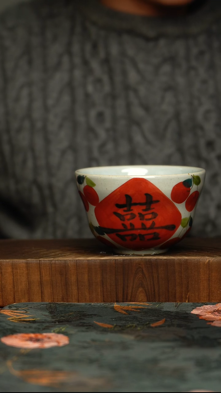 杯釉下彩手工手绘同款陶器