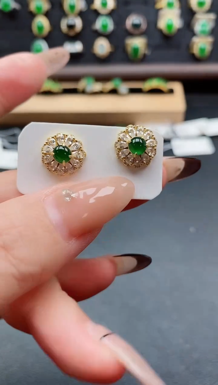 银S925镶嵌戒指翡翠1