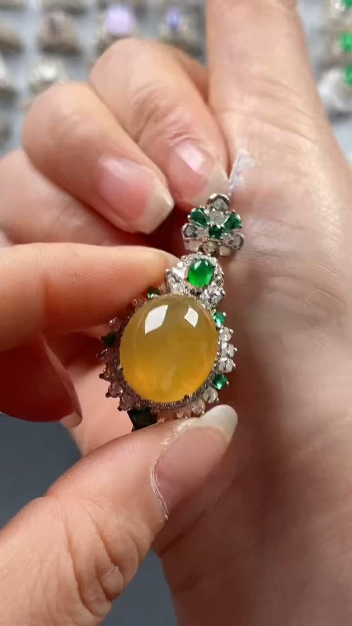 【闪购商品】定制翡翠未镶嵌璟瑶翡翠戒面 219