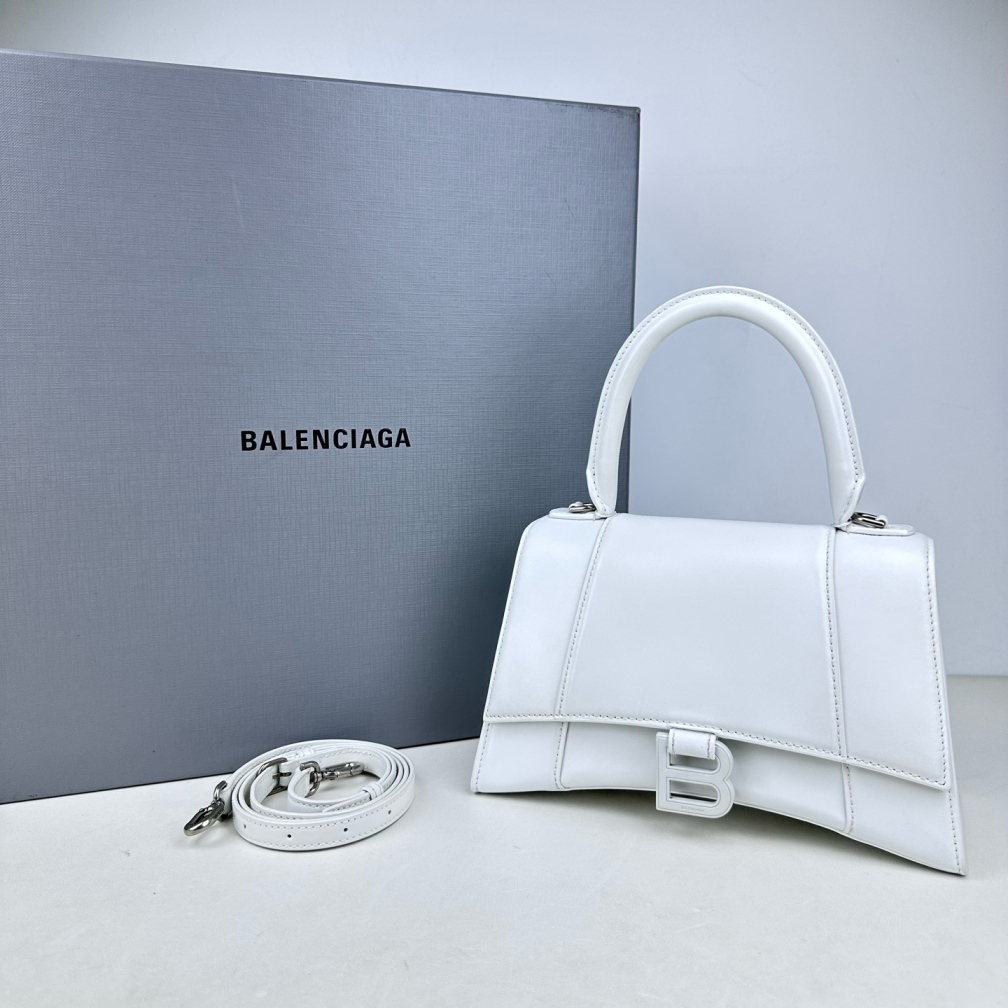 99新 Balenciaga/巴黎世家 【十六专属】白色烤瓷s号沙漏包/CX