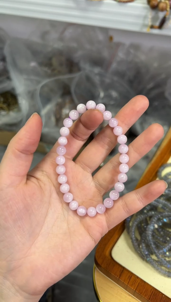 【闪购商品】锂辉石手链未镶嵌猫眼紫锂辉圆珠手链[3829]