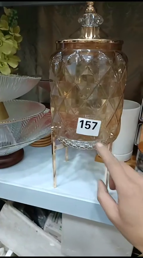 瓷东***器157琥珀色罐子