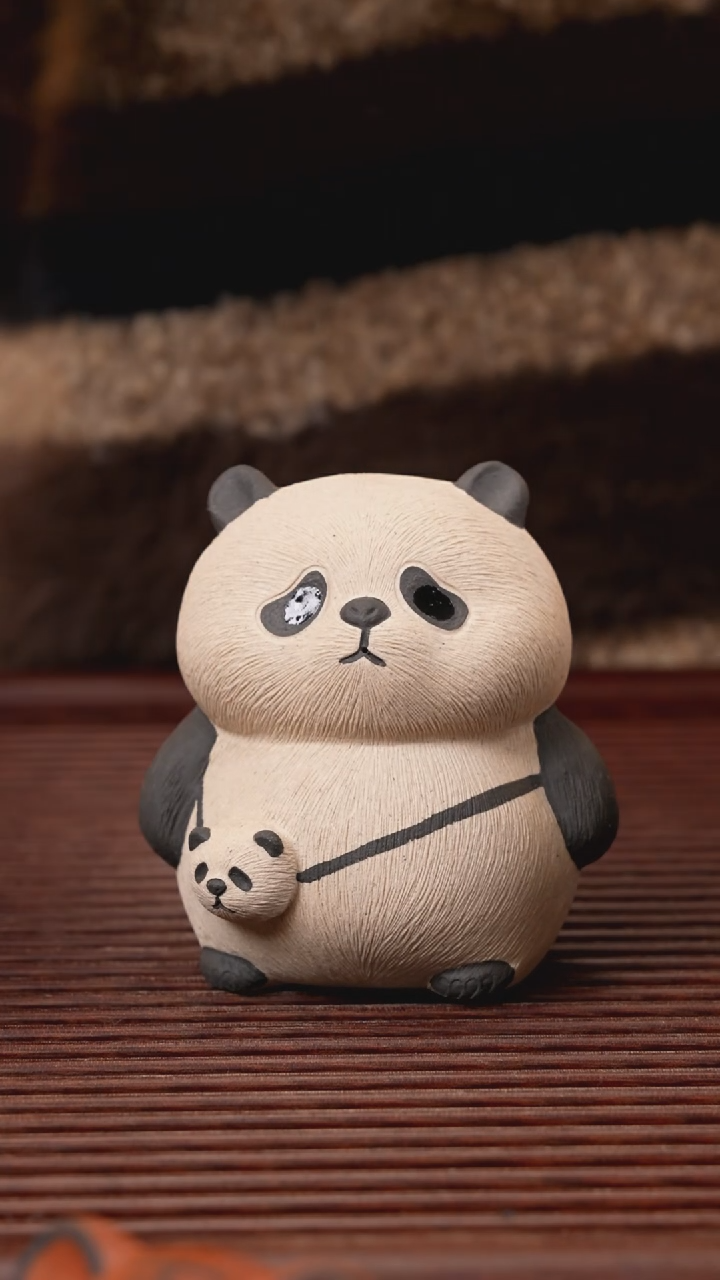 【闪购商品】紫砂茶宠背包熊猫