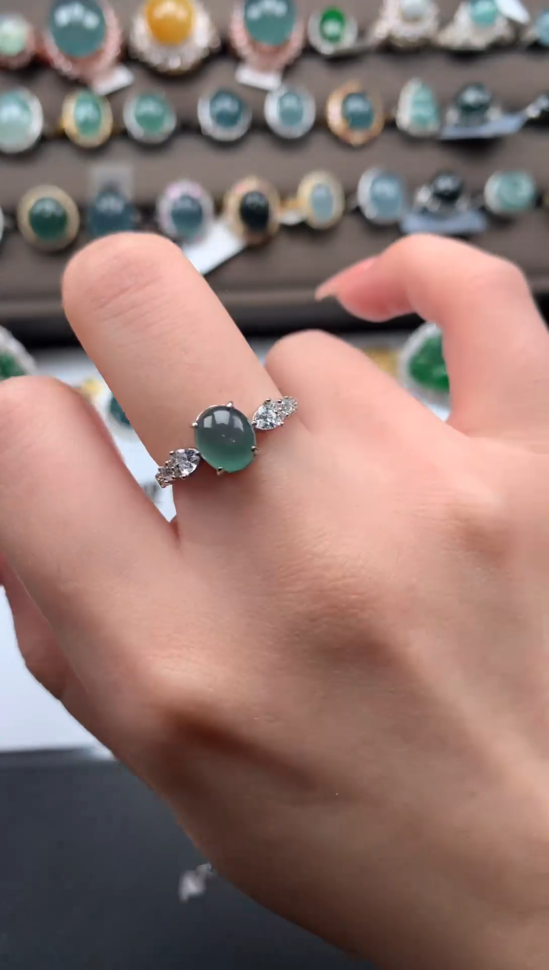 【闪购商品】翡翠戒指银S925镶嵌4512431