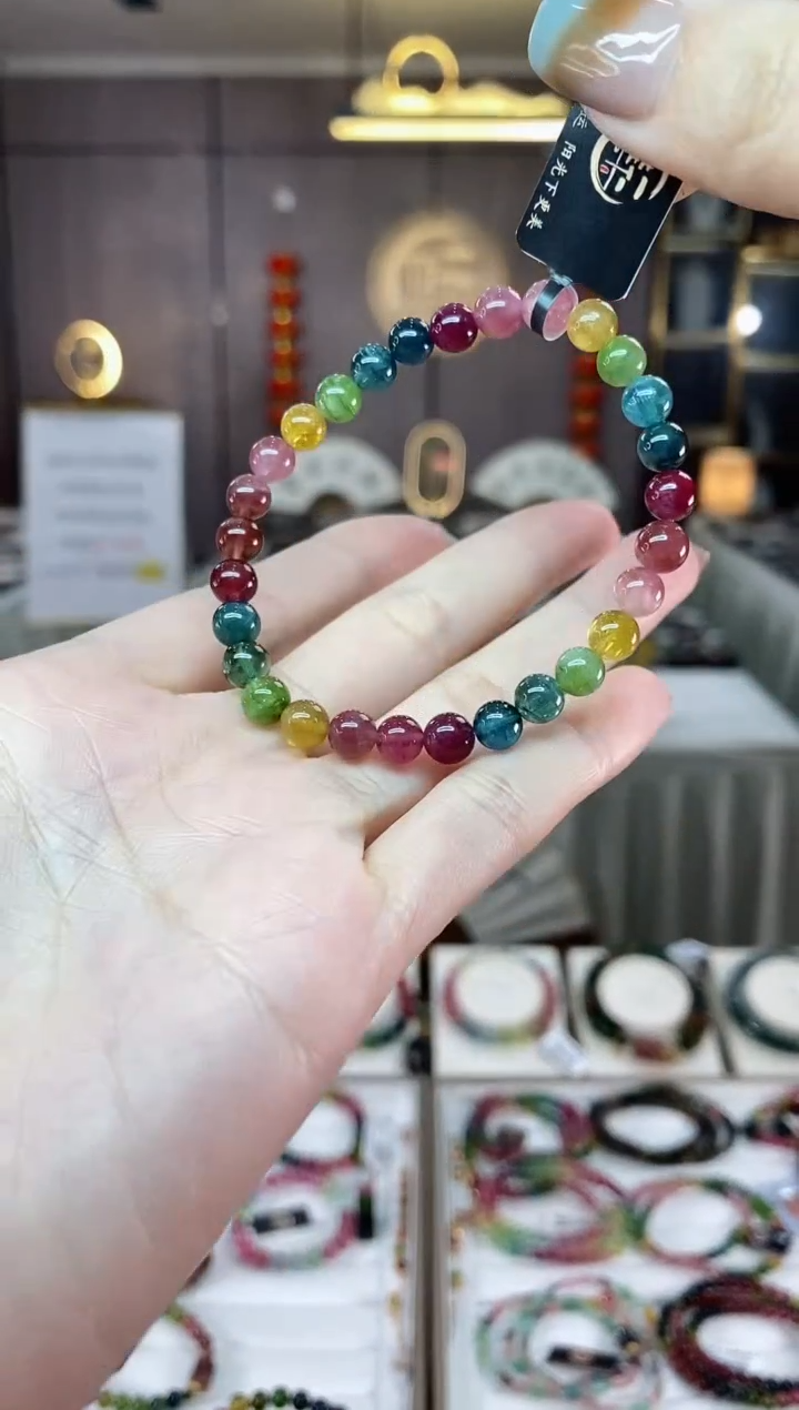 【闪购商品】碧玺单圈手串6mm+未镶嵌一物一证dan