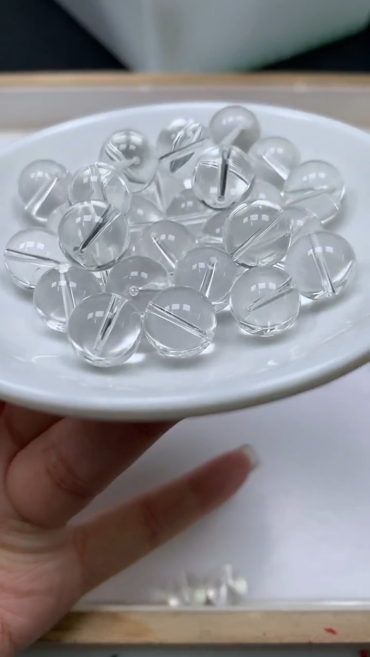 未镶嵌珠宝半成品水晶B1398 白水晶12mm6个9.9元