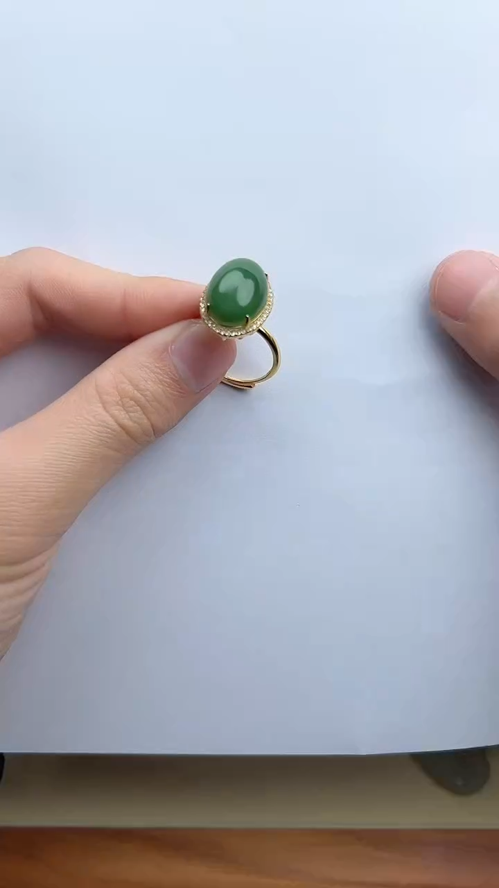 【闪购商品】和田玉戒指银S925镶嵌戒指kk
