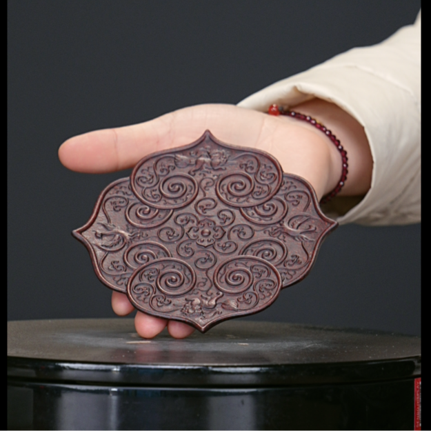 宜兴原矿高端紫砂茶宠摆件--祥云壶承茶盘