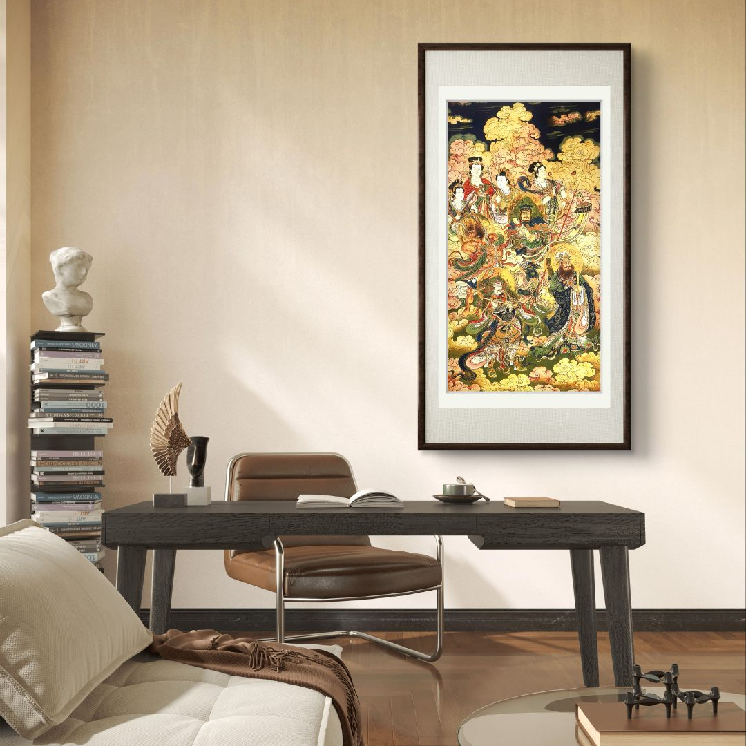 【宫彩手绘描金】王琳 手绘国画 —《宋代天龙八部图》