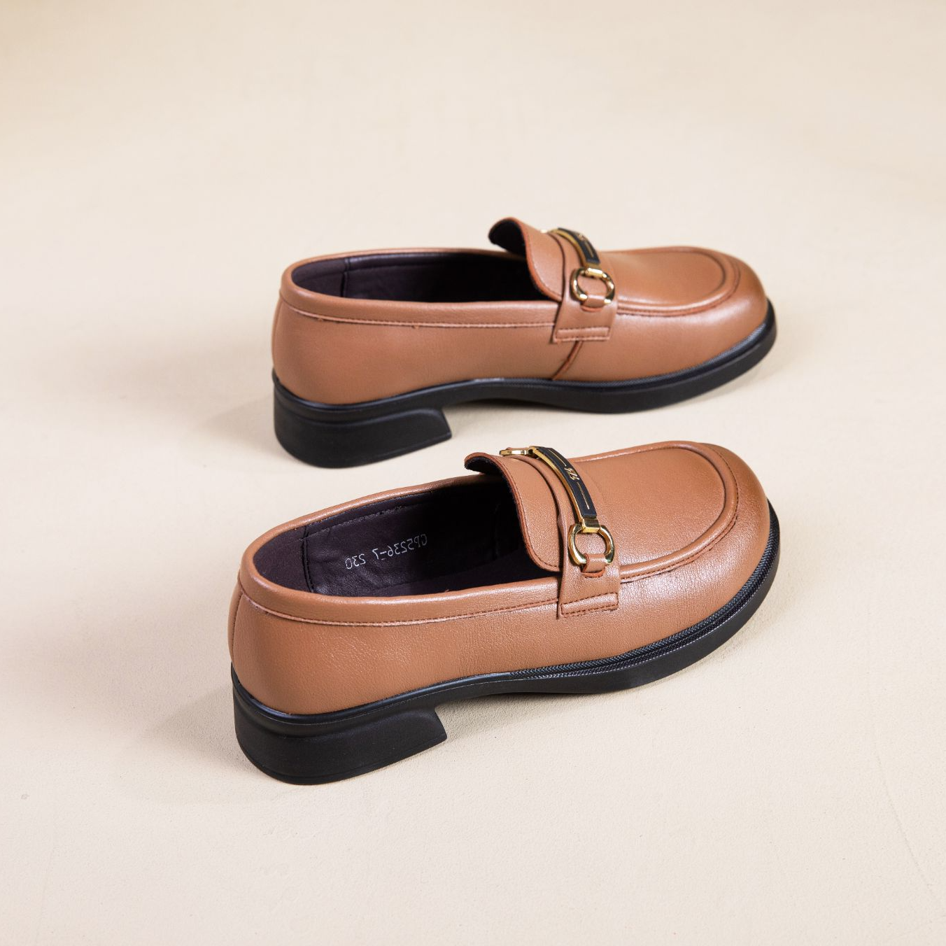 厚底乐福鞋女新款复古小皮鞋美拉德一脚蹬粗跟软底单鞋女软底软面