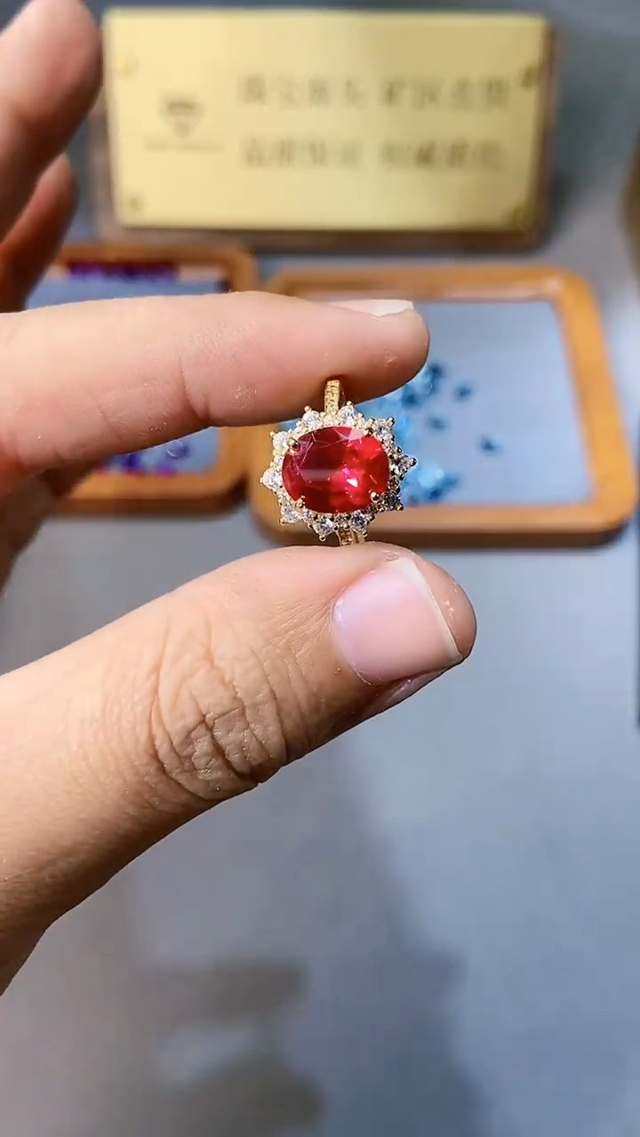 【闪购商品】红宝石戒指银S925镶嵌354