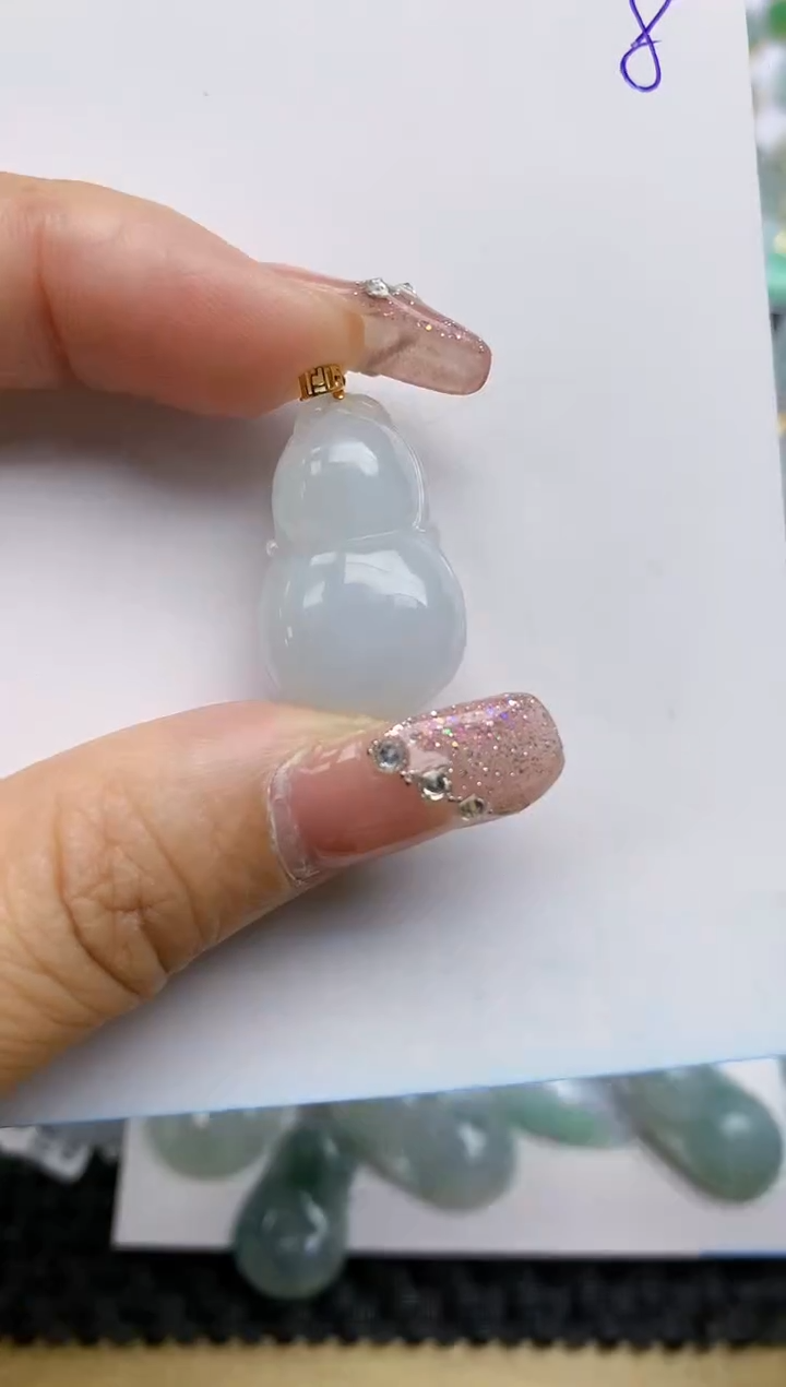 【闪购商品】翡翠颈饰18K金镶嵌天然A货翡翠 8