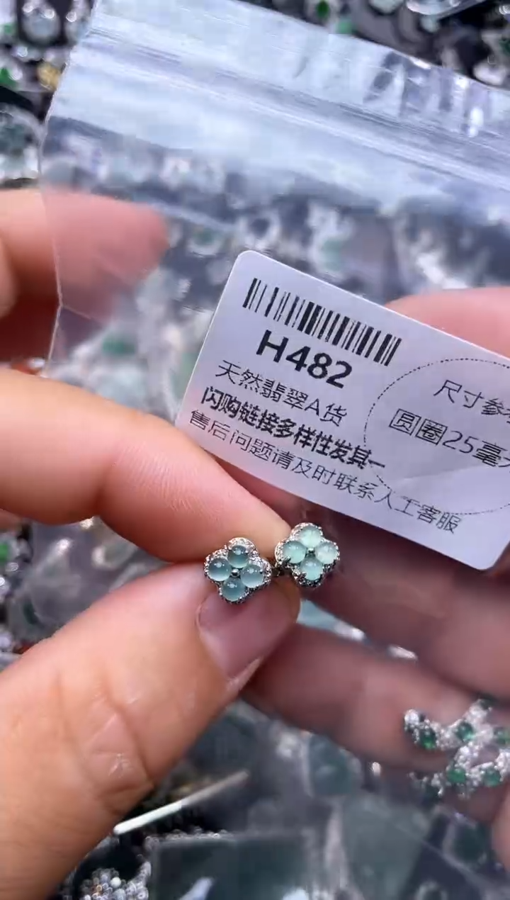 【闪购商品】翡翠颈饰未镶嵌H482耳扣