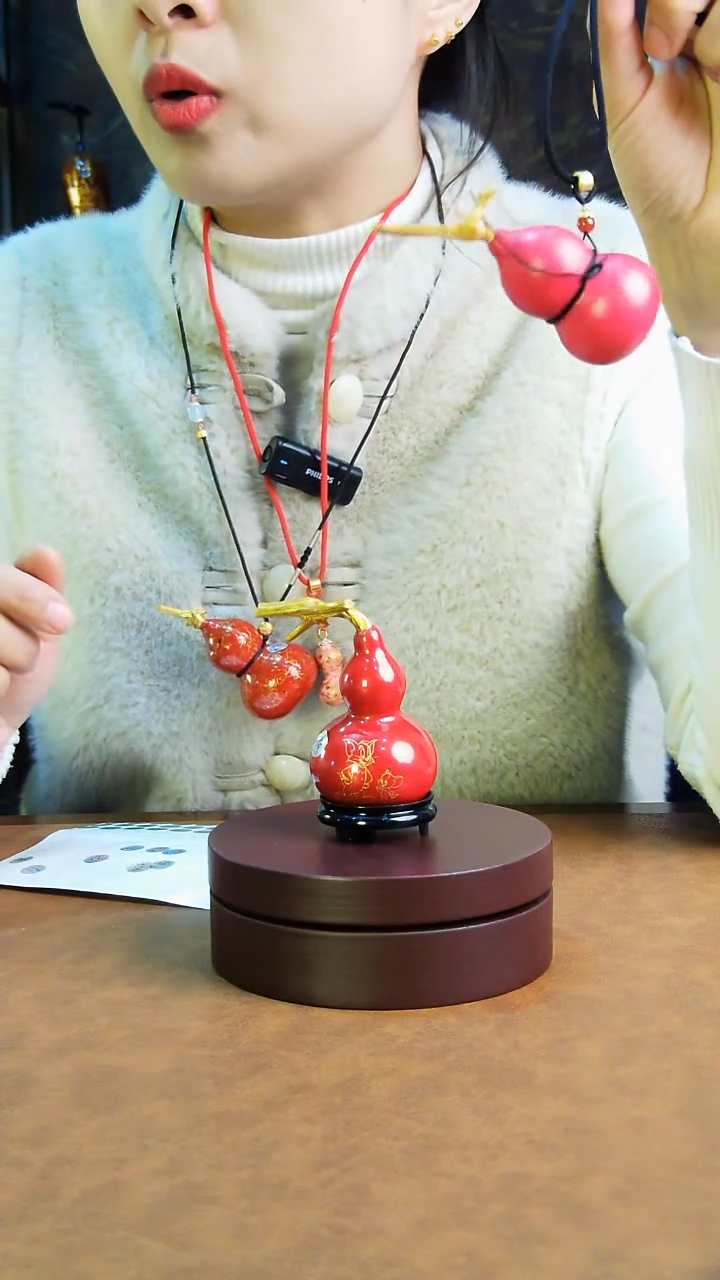 【闪购商品】274直播一物一图大漆酒葫芦送底座送挂绳