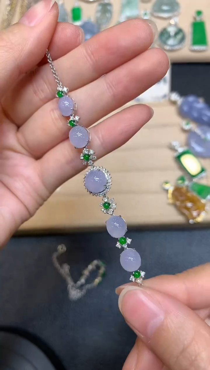 【闪购商品】翡翠手链18K金镶嵌【无服务费