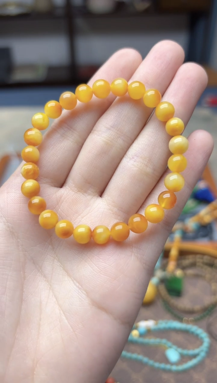裸石蜜蜡未镶嵌蜜蜡手串6mm+YN