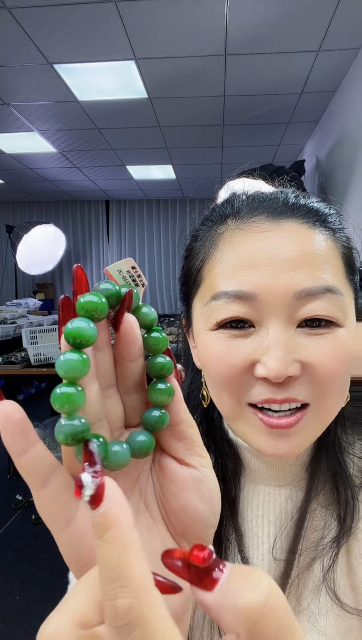 未镶嵌手链和田玉天然和田玉俄粉青带粉绿带翠14