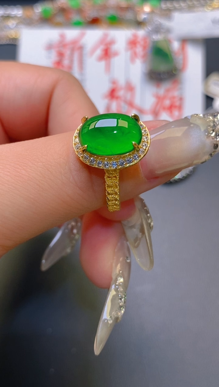 【闪购商品】翡翠耳饰银S925镶嵌天然A货翡翠1
