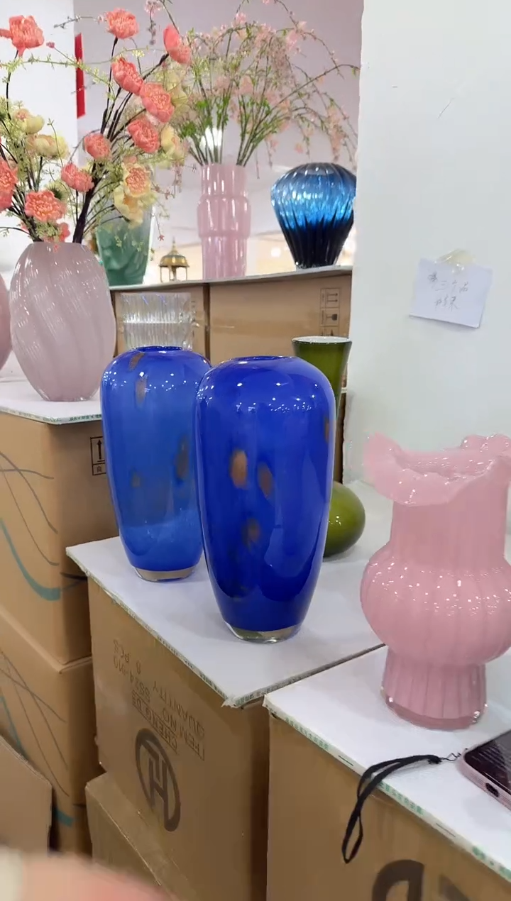 【闪购商品】无铅玻璃洛芙花器-m-早15蓝色