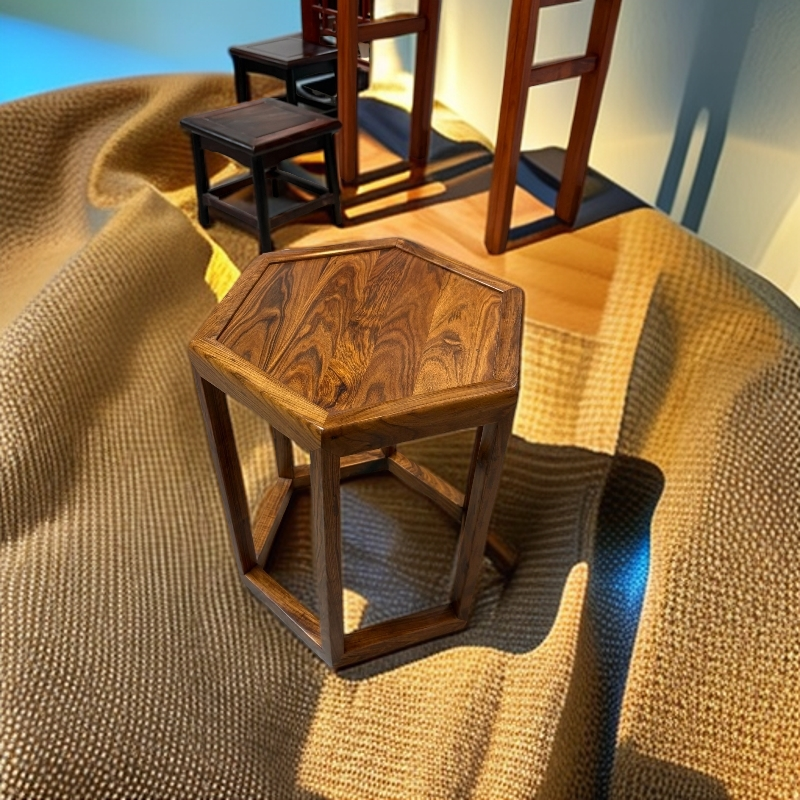 檀香木 六角凳 直径32cm*高度42cm