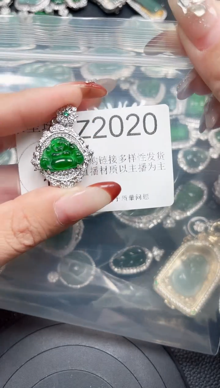 【闪购商品】翡翠颈饰未镶嵌赠皮绳2020