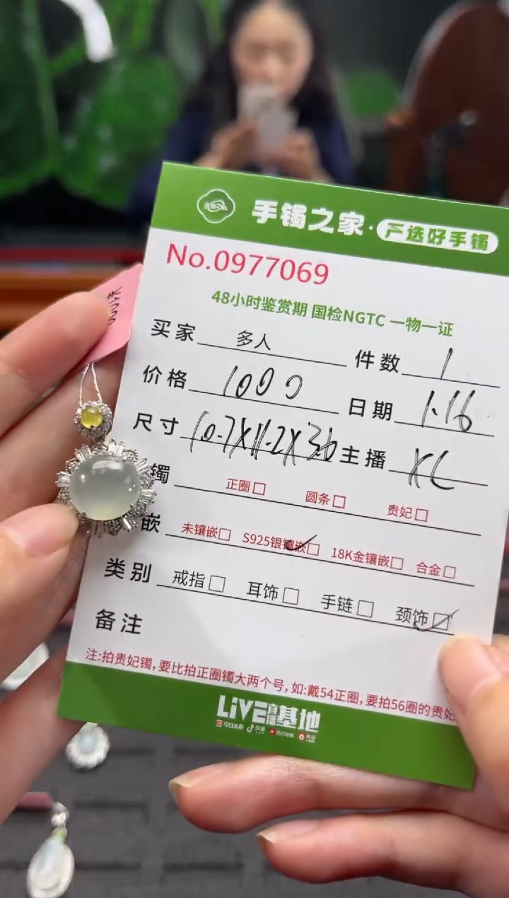 【闪购商品】翡翠颈饰银S925镶嵌多人