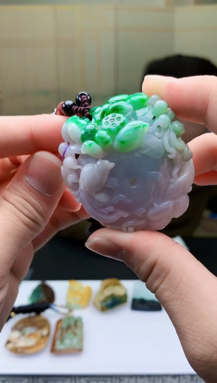 【闪购商品】定制翡翠未镶嵌4917bb-毛货挂件64