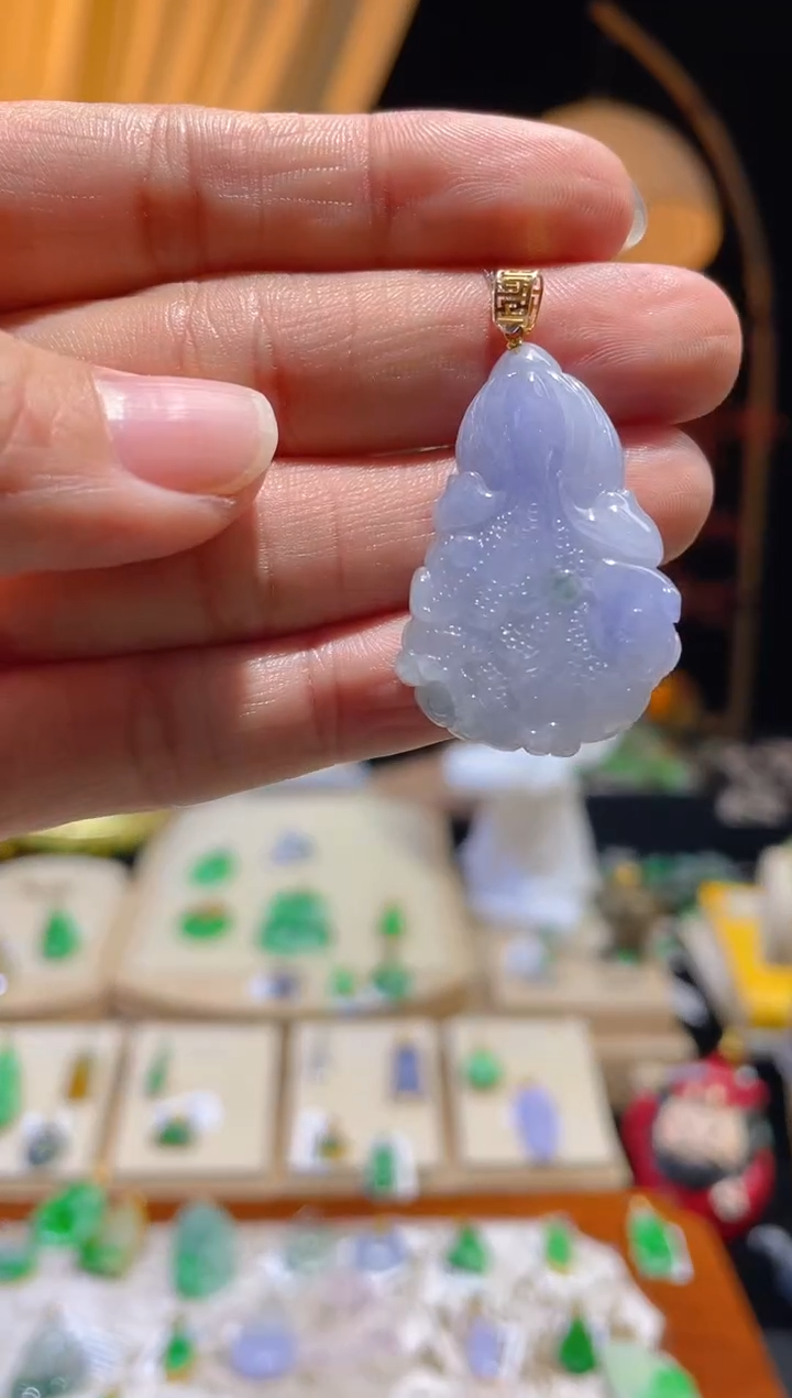 【闪购商品】翡翠颈饰18K金镶嵌假一赔三