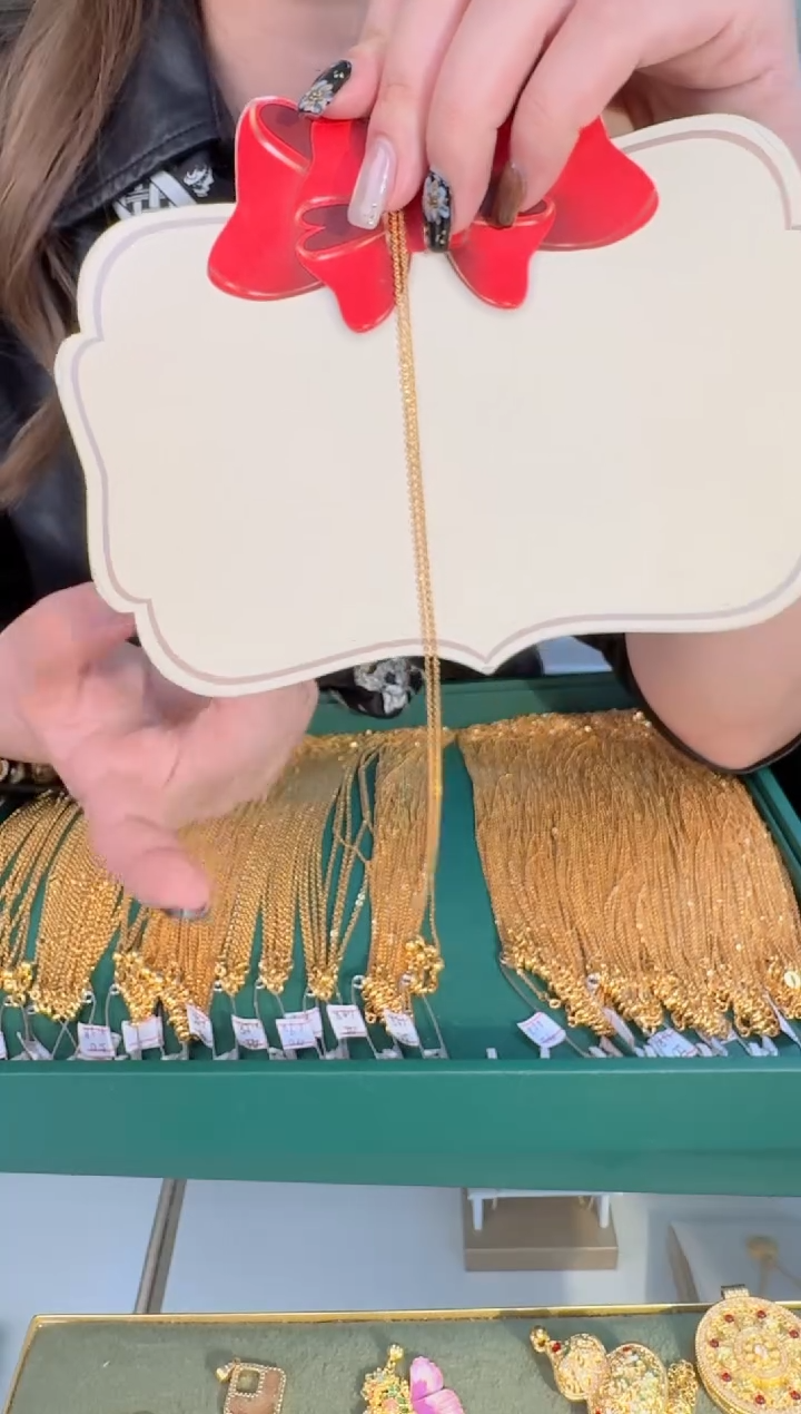 45cm爱心抽拉闪o链1.42g（多样性发货）