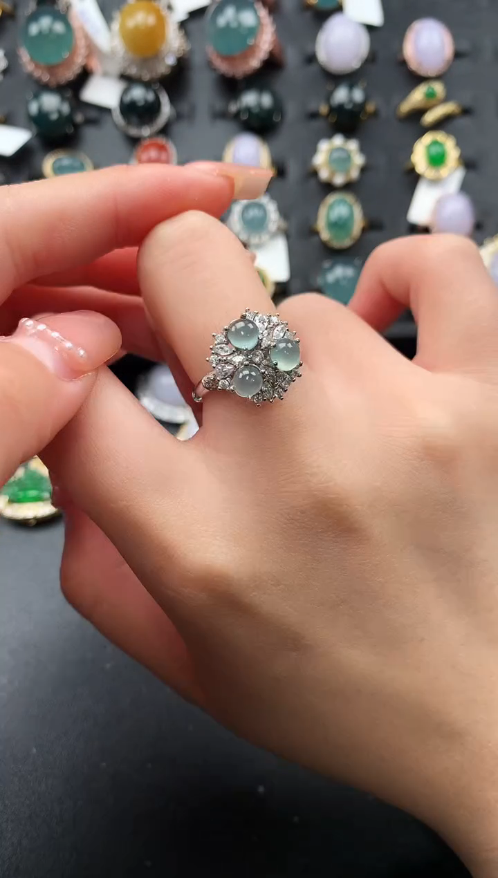 【闪购商品】翡翠戒指银S925镶嵌51241