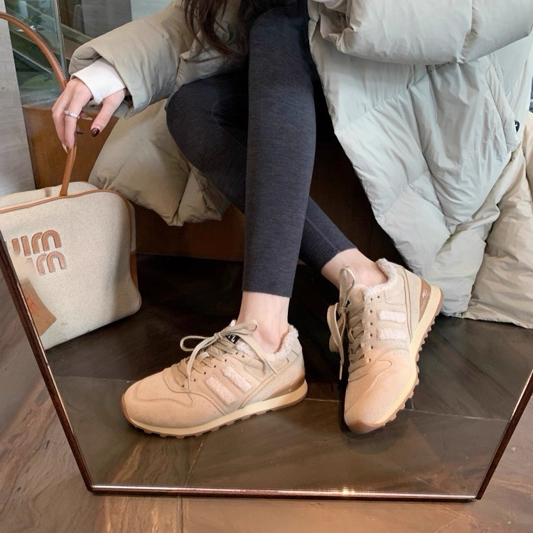 牛皮版加绒德训鞋2025冬季新款保暖百搭时尚休闲鞋 AME 9600-1186