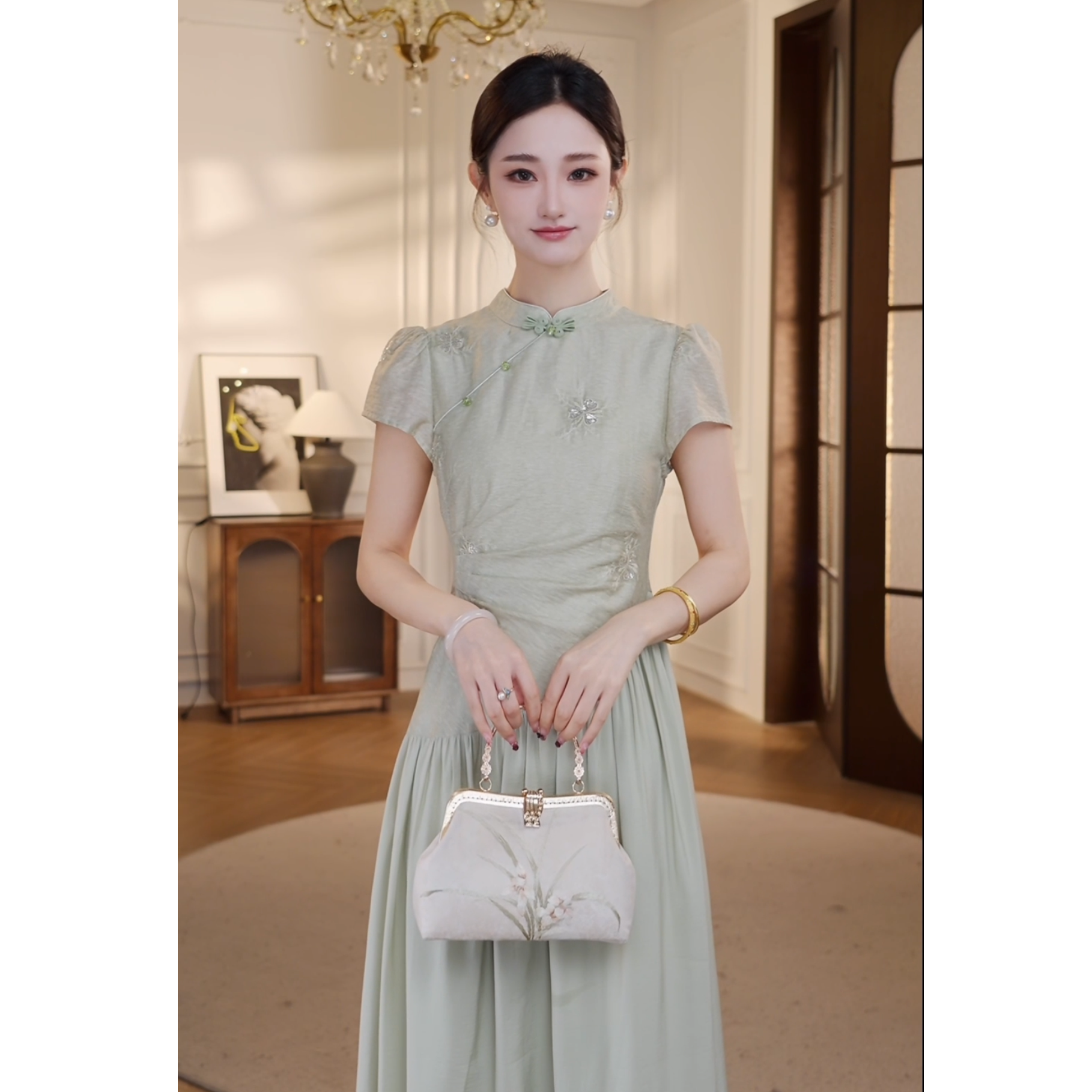 【双双&GERTCOREL】 青梅煮酒 新中式天丝亚麻收腰连衣裙CC252L1078