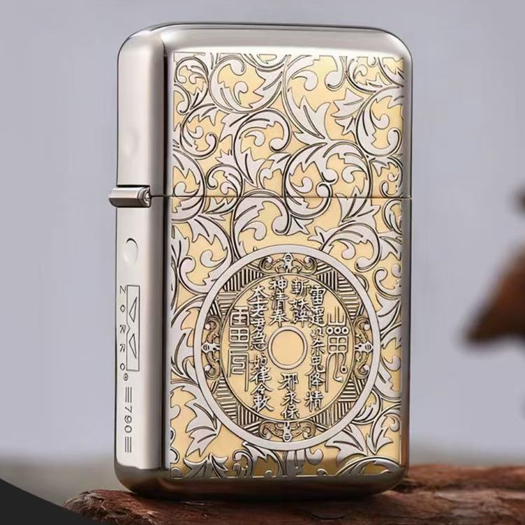 ZORRO【ZR790-唐草山鬼-白镍典藏】唐草山鬼防风高档原装礼盒装——80