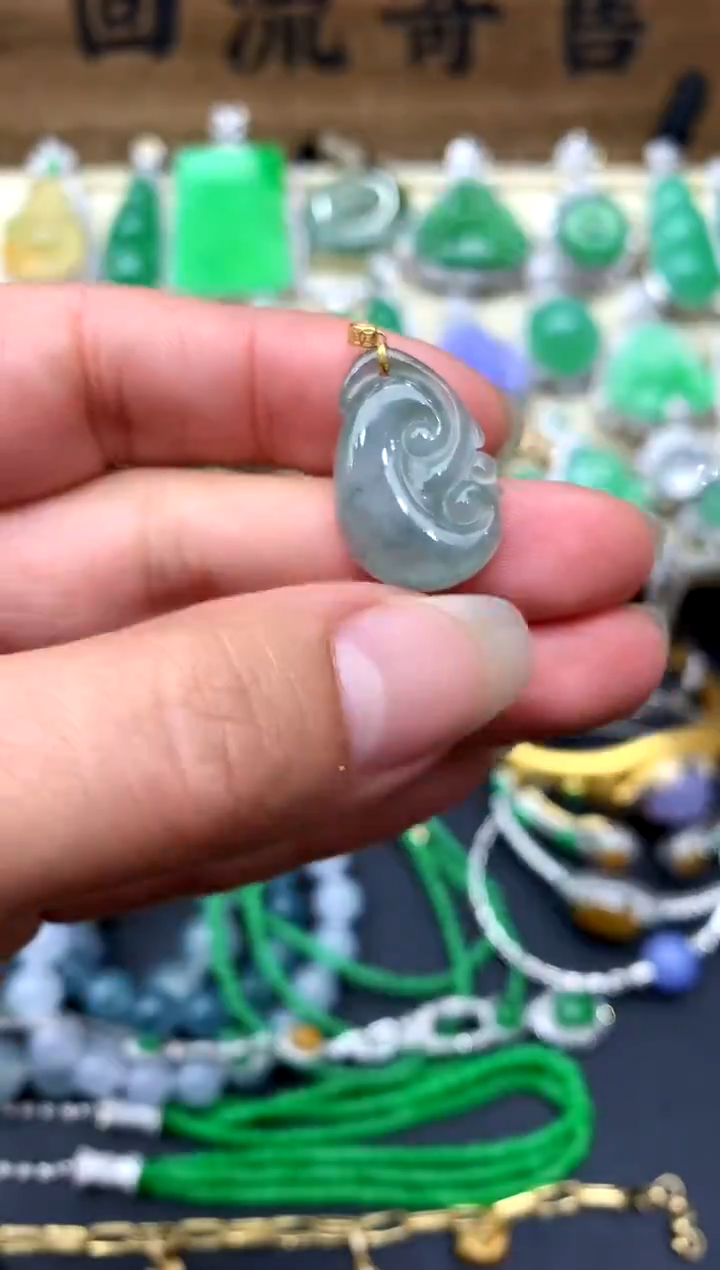 【闪购商品】翡翠颈饰18K金镶嵌5-中国好珍宝