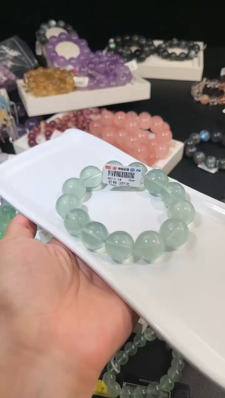 手链未镶嵌萤石多样性发一奶绿18mm
