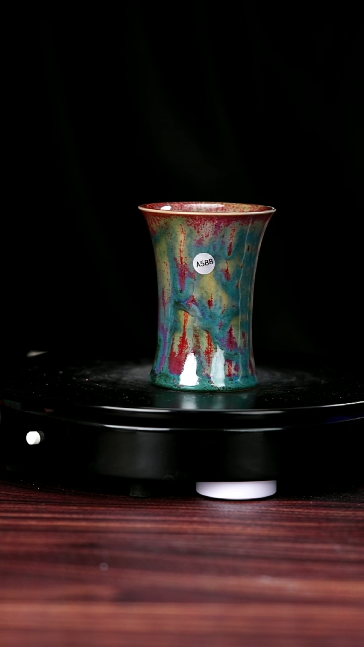 壶A588#盼龙窑一级品原矿钧瓷束腰杯